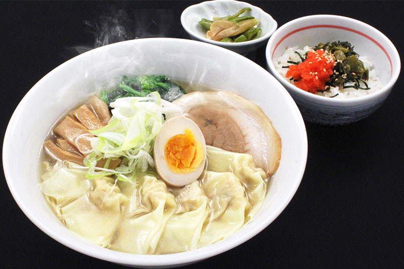 塩ワンタンメンとミニ明太高菜丼